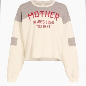 MOTHER The Champ Printed Logo Pullover Sweatshirt Size XS. Never worn